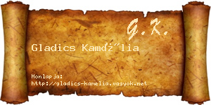 Gladics Kamélia névjegykártya